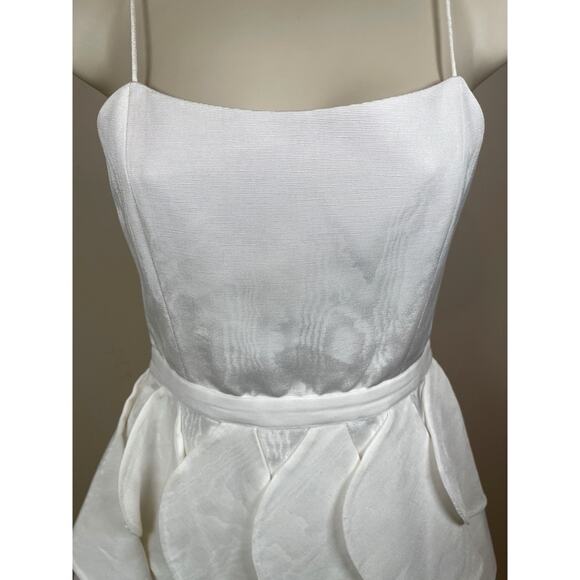 Alice + Olivia Nadie Scooped Bustier White Ruffle Mini Dress Size 2 - Picture 5 of 10